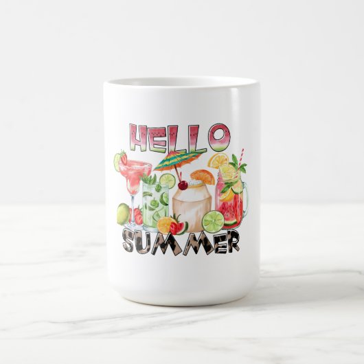 Hello Summer Tropical Drinks Mug – 爽やかな雰囲気 コーヒーマグカップ (中央)
