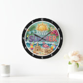 Hello Summer Tropical Sandcastle ラージ壁時計 (ホーム)