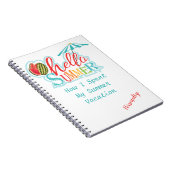 Hello Summer Vacation Personalize Notebook Journal ノートブック (右側)