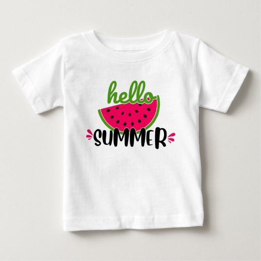 Hello Summer Watermelon  ベビーTシャツ (正面)