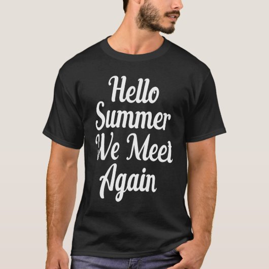 Hello Summer We Meet Again Tropical Beach Summer V Tシャツ (正面)
