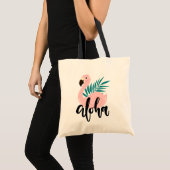 Hello Summer with Flamingo Tropical Tote Bag トートバッグ (正面(商品))