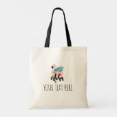 Hello Summer with Flamingo Tropical Tote Bag トートバッグ (裏面)