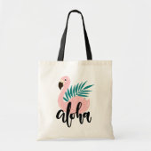 Hello Summer with Flamingo Tropical Tote Bag トートバッグ (正面)
