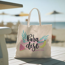 Hello Summer with Flamingo Tropical Tote Bag トートバッグ