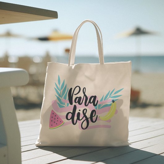 Hello Summer with Flamingo Tropical Tote Bag トートバッグ