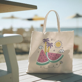 Hello Summer with Flamingo Tropical Tote Bag トートバッグ