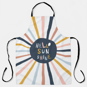 Hello Sunshine:子供カラフルっぽいタイポグラフィ エプロン