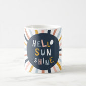Hello Sunshine:子供カラフルっぽいタイポグラフィ コーヒーマグカップ (中央)