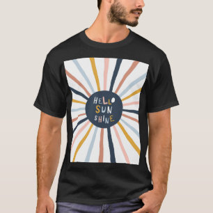 Hello Sunshine:子供カラフルっぽいタイポグラフィ Tシャツ