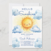 Hello Sunshine Baby Shower 招待状 (正面)