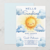 Hello Sunshine Baby Shower 招待状 (正面/裏面)