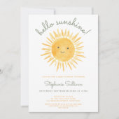 Hello Sunshine Baby Shower  招待状 (正面)