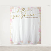 Hello Sunshine Bohoベビーガールシャワー背景 タペストリー (正面)