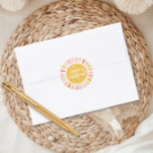 Hello Sunshine Boho Baby Showerステッカー ラウンドシール