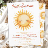 Hello Sunshine Boho Gender Neutral Baby Shower 招待状