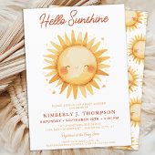 Hello Sunshine Boho Gender Neutral Baby Shower 招待状