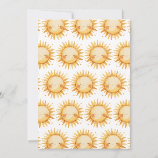 Hello Sunshine Boho Gender Neutral Baby Shower 招待状 (裏面)