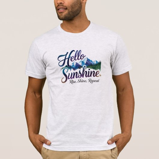 Hello Sunshine – Breathe. Shine. Repeat. Tシャツ (正面)