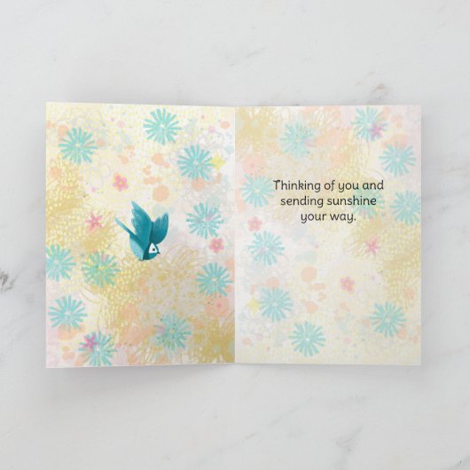 Hello Sunshine – Bright Hand Lettered Greeting カード (内部)