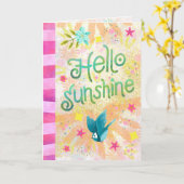 Hello Sunshine – Bright Hand Lettered Greeting カード (黄色い花)