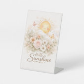 Hello Sunshine Floral Tabletop Sign – Spring Party 台座サイン (正面)