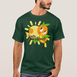 Hello Sunshine Orange BirdホワイトバックグラウンドTShrt Tシャツ