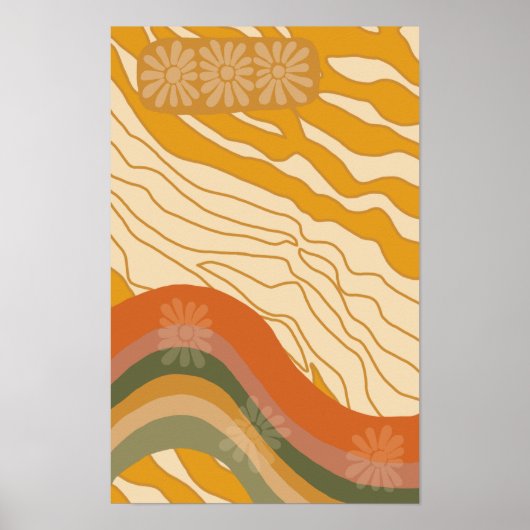 Hello Sunshine - Retro Flower Girl ポスター (正面)