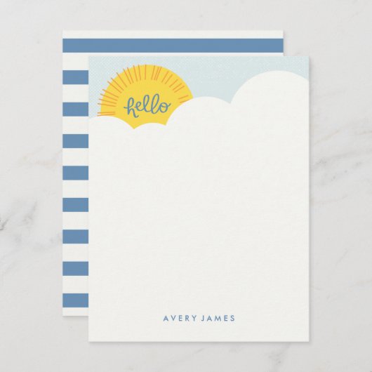 Hello Sunshine Stationery - Azure 招待状 (正面/裏面)
