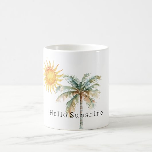 Hello Sunshine Tropical Palm Tree コーヒーマグカップ (中央)