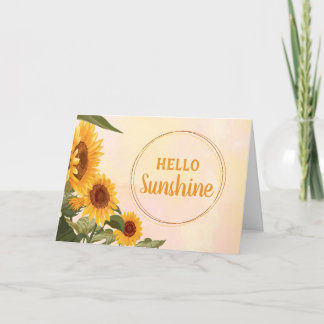 Hello Sunshine Watercolor Sunflower Notecards サンキューカード