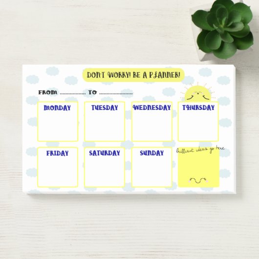 HELLO SUNSHINE - WEEK PLANNER ポストイット (オフィス)
