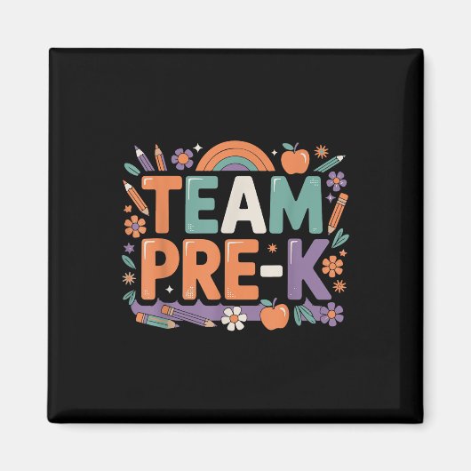 Hello Team Pre-k新学期おもしろいfor Little Lea マグネット (正面)