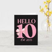 Hello Ten Est 2015かわいい10誕生日ガールコケット カード (黄色い花)