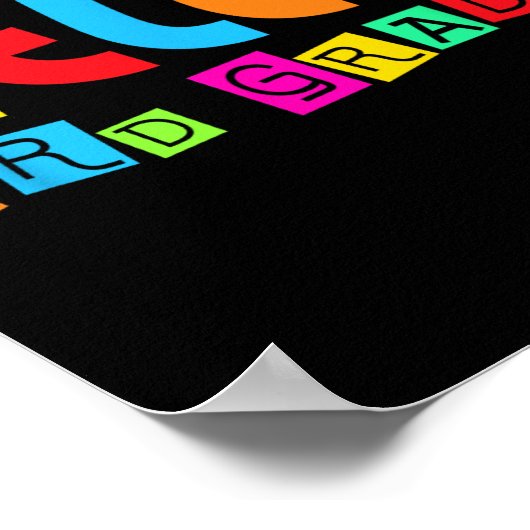 Hello Third 3rd Grade Back To School For Student B ポスター (角)