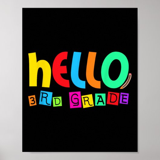 Hello Third 3rd Grade Back To School For Student B ポスター (正面)