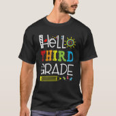 Hello Third Gradeおもしろい3Rd Grade新学期Gif Tシャツ (正面)