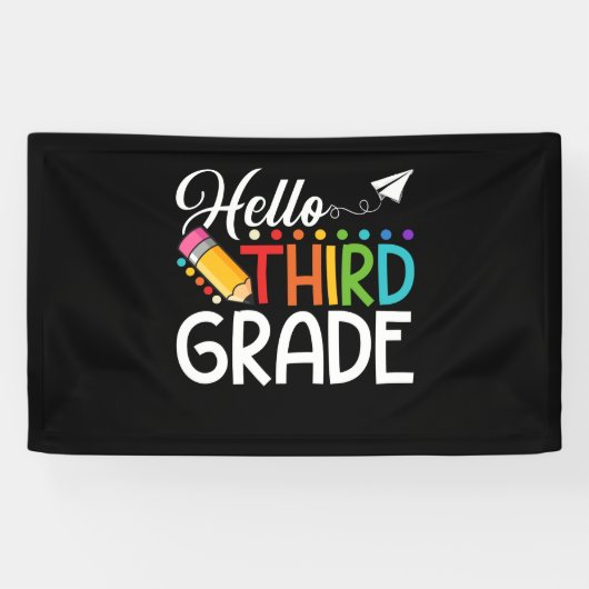 Hello Third Gradeチーム3年生新学期 横断幕 (横)