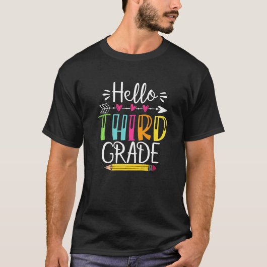 Hello Third Gradeチーム3年生新学期K Tシャツ (正面)
