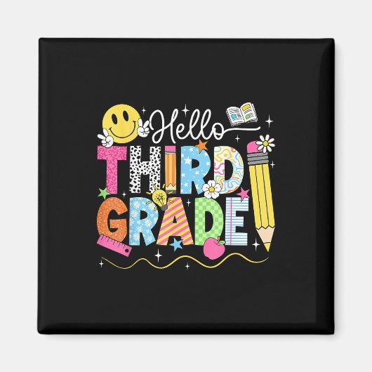 Hello Third Gradeチーム3年生新学期Te マグネット (正面)