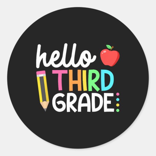 Hello Third Gradeチーム3年生新学期Te ラウンドシール (正面)