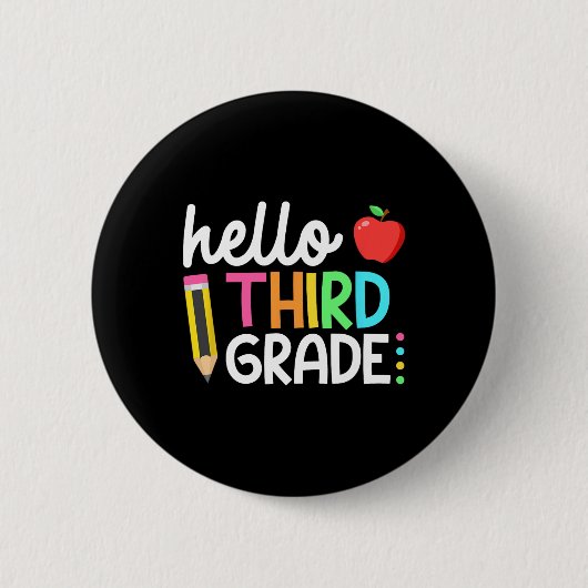 Hello Third Gradeチーム3年生新学期Te 缶バッジ (正面)