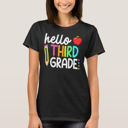 Hello Third Gradeチーム3年生新学期Te Tシャツ (正面)