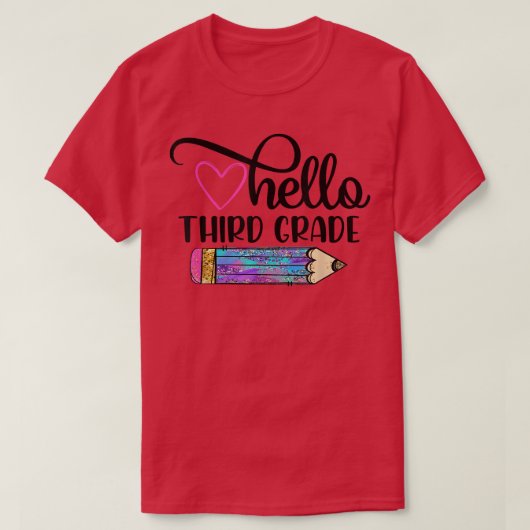 Hello Third Gradeチーム3年生新学期Te Tシャツ (デザイン正面)