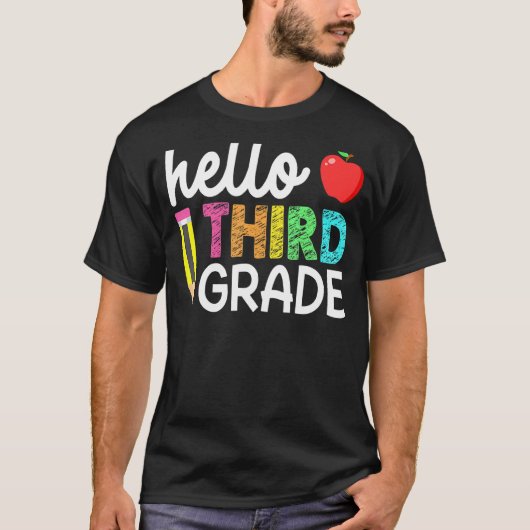 Hello Third Gradeチーム3年生新学期Te Tシャツ (正面)