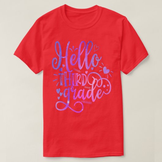 Hello Third Gradeチーム3年生新学期Te Tシャツ (デザイン正面)