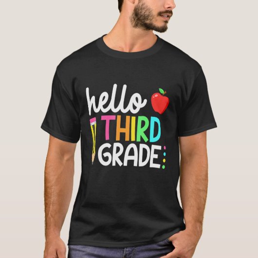 Hello Third Gradeチーム3年生新学期Te Tシャツ (正面)