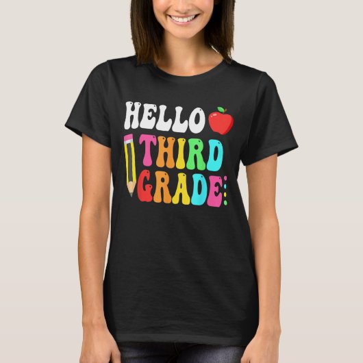 Hello Third Gradeチーム3年生新学期Te Tシャツ (正面)