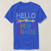 Hello Third Grade先生学生3年生バックT Tシャツ (デザイン正面)