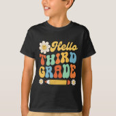 Hello Third Grade新学期先生Kids Tシャツ (正面)